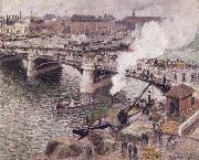 Camille Pissarro Pont Boieldieu in Rouen,damp weather oil painting artist
